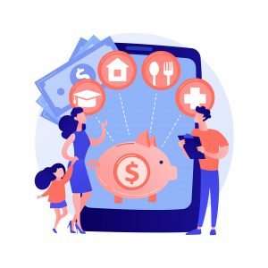 Family budget planning abstract concept vector illustration.