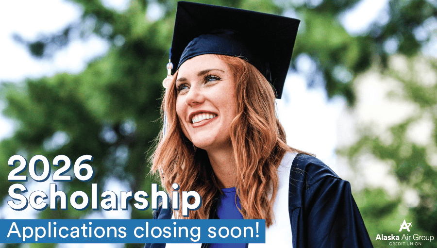 Scholarship (1) A couple sits in the front seat of their car with a map on the dashboard. Overlaid text reads "spring into adventure with an AAGCU auto loan".
