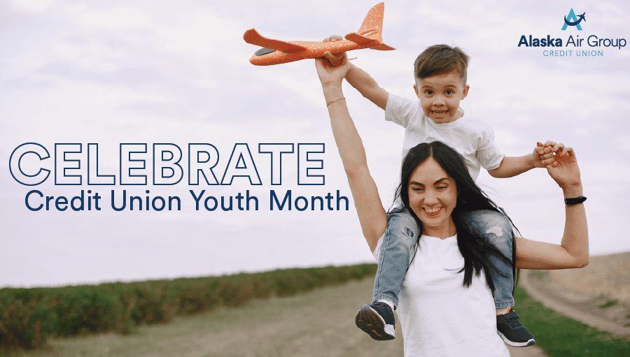 A couple sits in the front seat of their car with a map on the dashboard. Overlaid text reads "spring into adventure with an AAGCU auto loan".