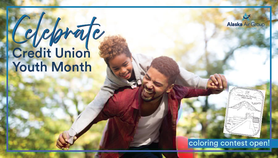 A couple sits in the front seat of their car with a map on the dashboard. Overlaid text reads "spring into adventure with an AAGCU auto loan".